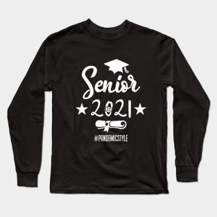 Senior 2021 Shirts, Social Distancing Shirt, Class Of 2021 Shirt, 2021 Graduation Shirt, Sr Picture Tee, Quarantine Long Sleeve T-Shirt